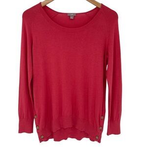 J Jill Silk Blend Long Sleeve Lightweight‎ Sweater Women XS Pink Very Soft
